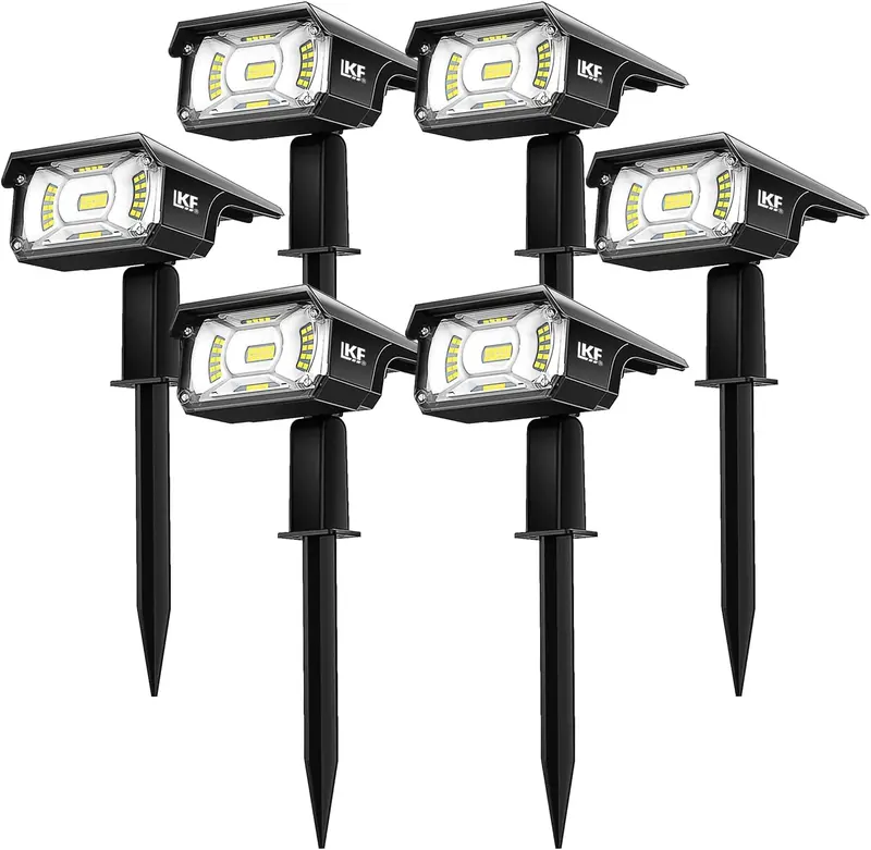 Andthere 6-Pack Solar Landscape Lights – Dual-Power (Solar + Usb), 3 Lighting Modes, Waterproof Spotlights For Garden Paths, Porch & Yard 1