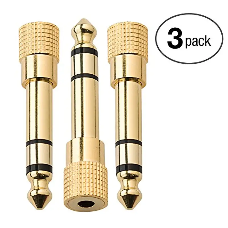 Aurum Cables 3-Pack 6.35Mm To 3.5Mm Stereo Adapter – High-Fidelity Male-To-Female Audio Conversion 1