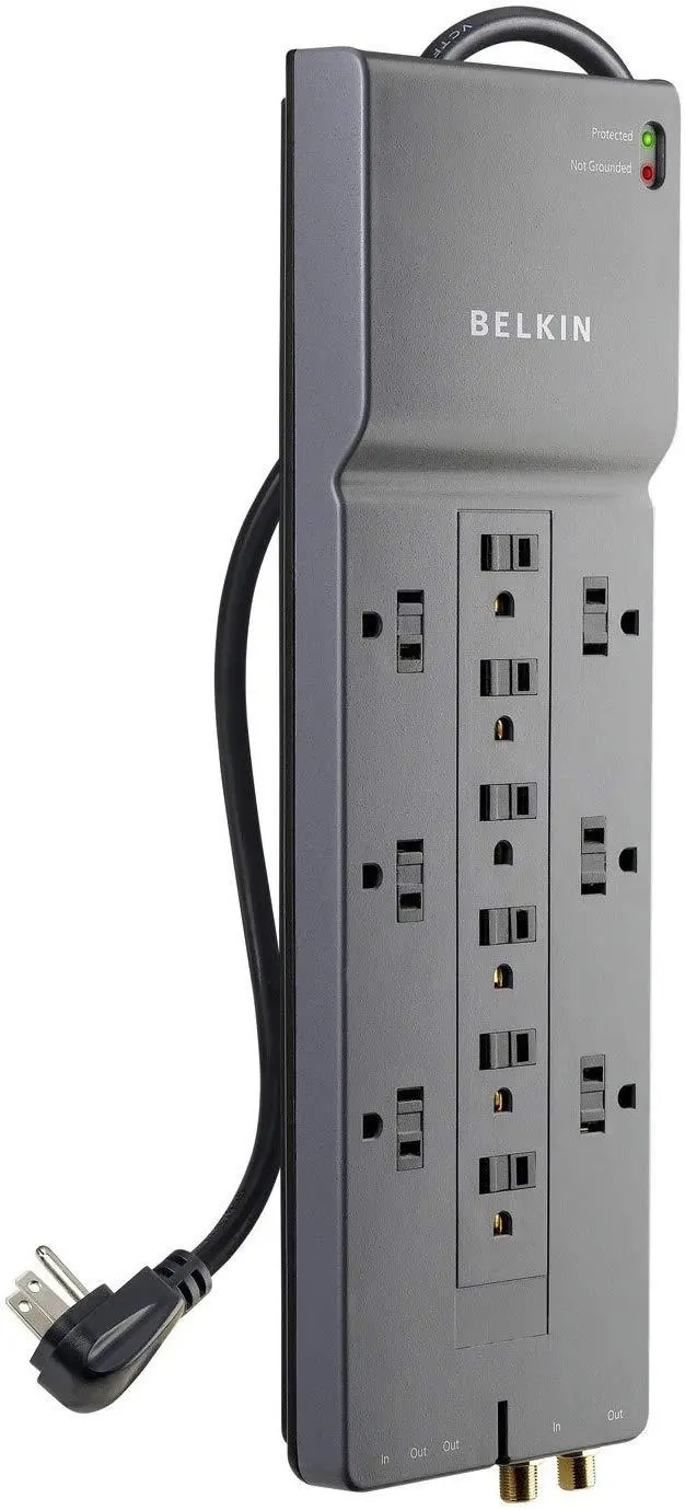 Belkin 12-Outlet Surge Protector Power Strip With 8-Foot Cord – 3940-Joule Protection For Home Office & Entertainment Systems 1