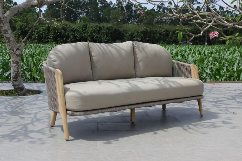 Cayman 3-Seat Sofa – Modular Wicker Outdoor Sectional With Cushions 1