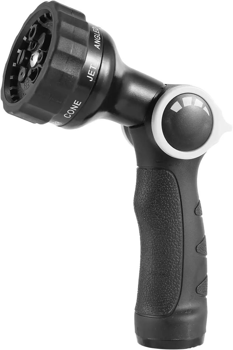 Gardenite 8-Pattern Thumb-Control Hose Nozzle – High-Pressure Bronze Sprayer For Precise Water Management 1