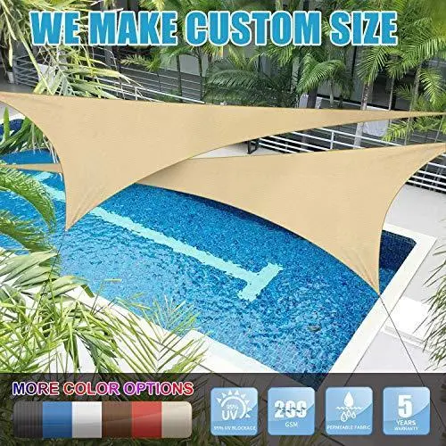 Grey Triangle Sun Shade Sail – 24' X 24' X 24', 95% Uv-Blocking, Air-Permeable Canopy With 5-Year Warranty 1