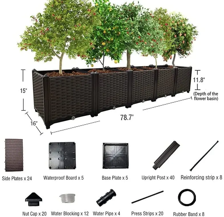 Infinite Cedar Large Elevated Planter Box – Spacious Raised Bed For Flowers, Tomatoes & Herbs 1