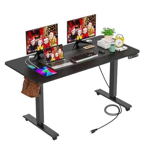 Korgol Smart Electric Standing Desk – Height-Adjustable Workstation With Charging Station, Usb Ports & Casters 1