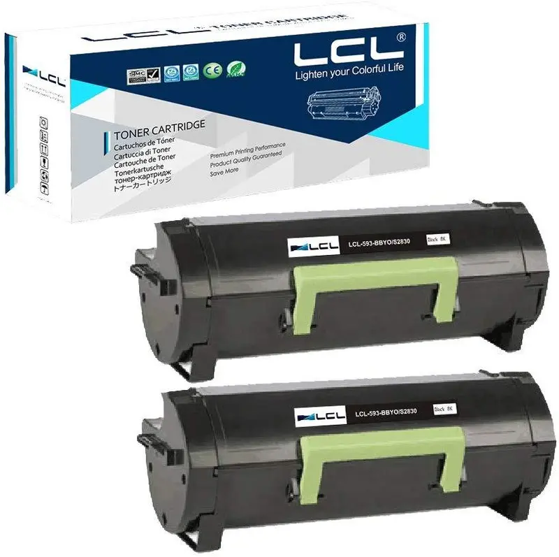 Lcl Compatible Dell S2830Dn Toner Cartridge – 2-Pack Black Replacement For 593-Bbyo, Fr3Hy, Tc2Rh Models 1