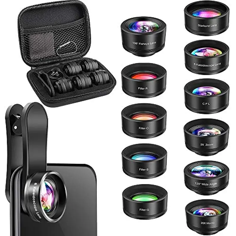 Oyrgcik 11-In-1 Smartphone Lens Kit – Includes 2X Telephoto, 20X Macro, 120° Wide Angle, Fisheye, Cpl, Starburst & More 1