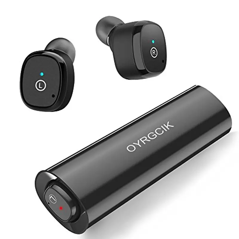 Oyrgcik Bluetooth 5.0 In-Ear Earbuds – Sweatproof Mini Stereo Headphones With Mic & Charging Case For Iphone & Android 1