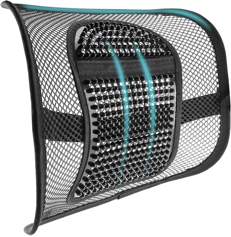 Samyoung Breathable Mesh Lumbar Support Cushion – Ergonomic Back Rest For Office Chairs & Car Seats (12" × 16") 1