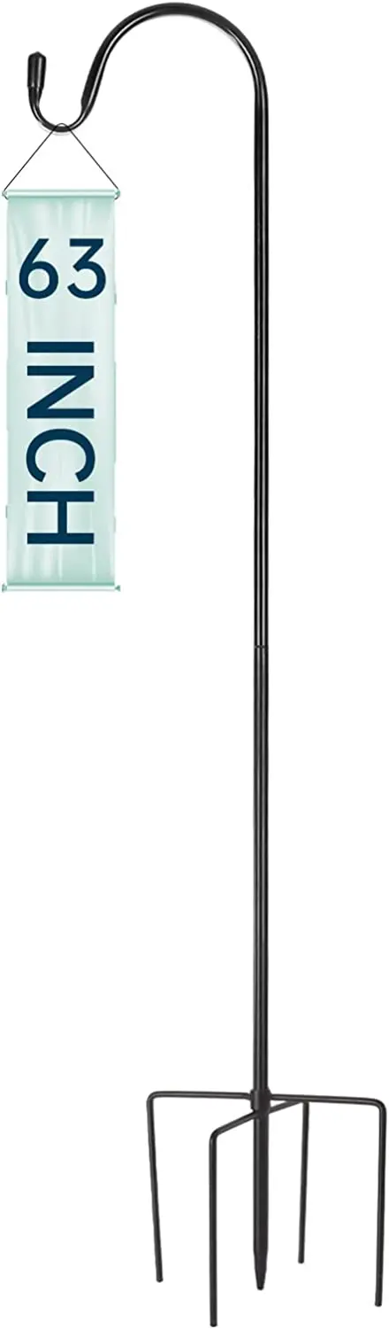 Surprizo 47-Inch High-Pro Garden Shepherd Hook – Sturdy Outdoor Hanger For Bird Feeders, Lanterns, Planters, Mason Jars & Floral Displays 1