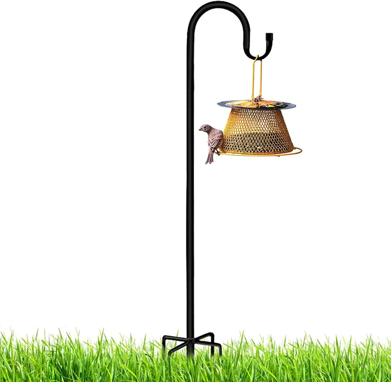 Surprizo 64-Inch Adjustable Shepherd Hook Set – Heavy-Duty 2-Pack With 5-Prong Base For Bird Feeders, Solar Lights & Hanging Garden Decor 1