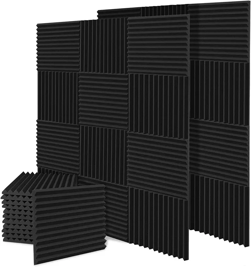 Wingogh 24-Pack 12" × 12" × 1" Acoustic Foam Wedges – Soundproofing Studio Foam Panels For Home Theaters, Podcast Booths & Music Rooms 1