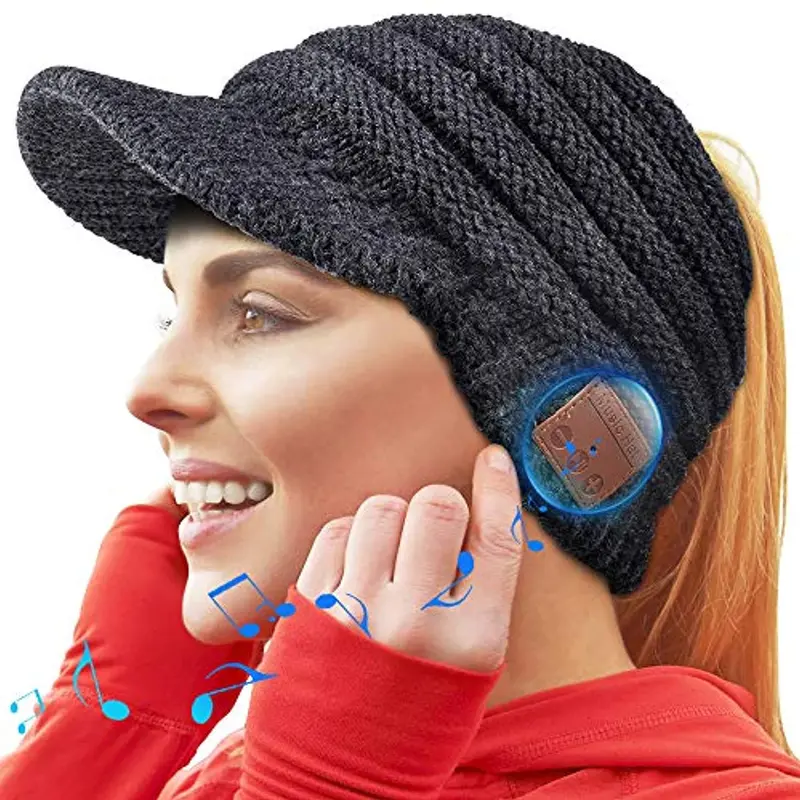 Winonly Bluetooth 5.0 Beanie Hat – Wireless Music Hat With Ponytail Opening And Upgraded Audio For Women 1
