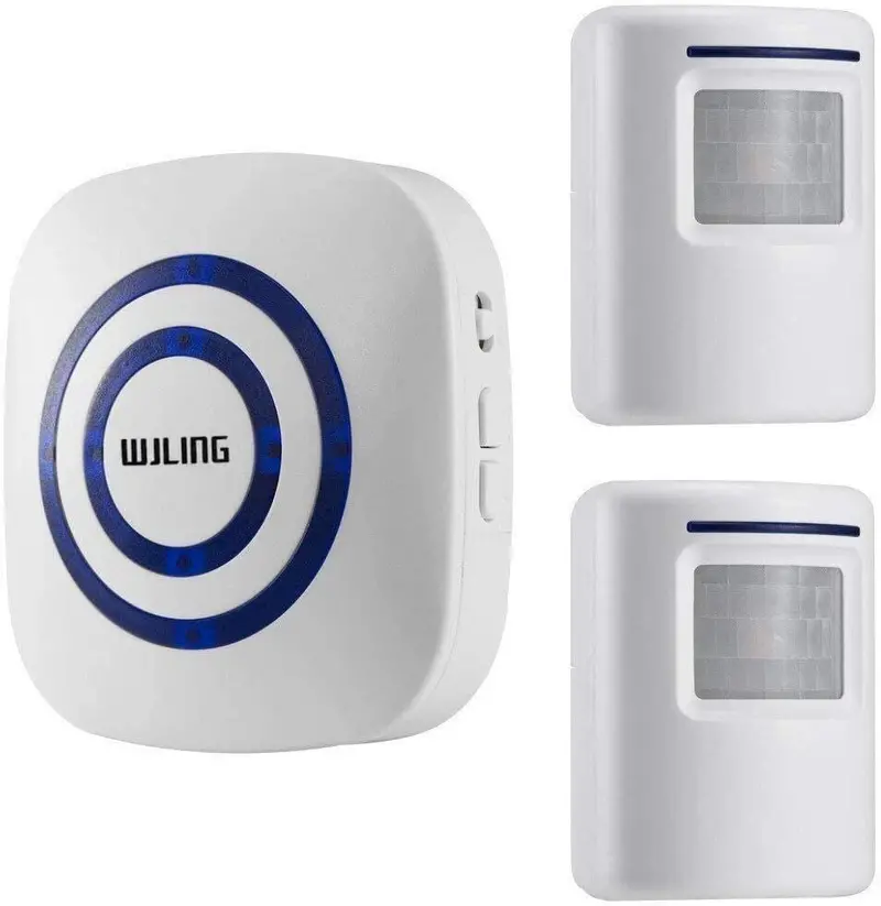 Wjling Wireless Motion Sensor Alarm System – Driveway Monitor Kit With 2 Sensors, 1 Receiver & 38 Chime Options 1